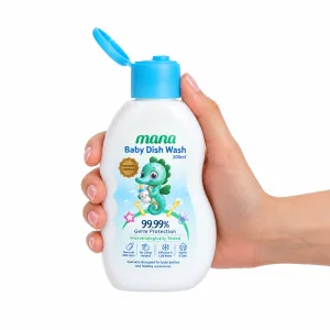 مایع شوینده و ضدعفونی کننده شیشه شیر مانا حجم 200 میلی لیتر